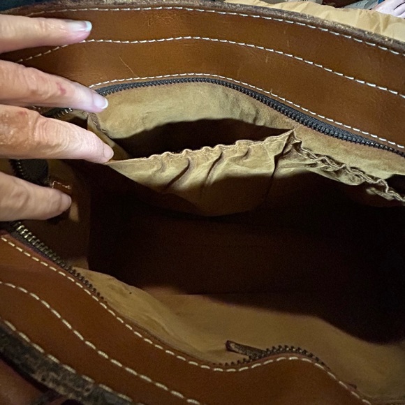 Patricia Nash Women's Brown Zancona Smooth Leather Tote with Large Dust Bag. - Picture 7 of 10